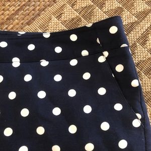 Merona Navy Blue & White Polka Dot Skirt